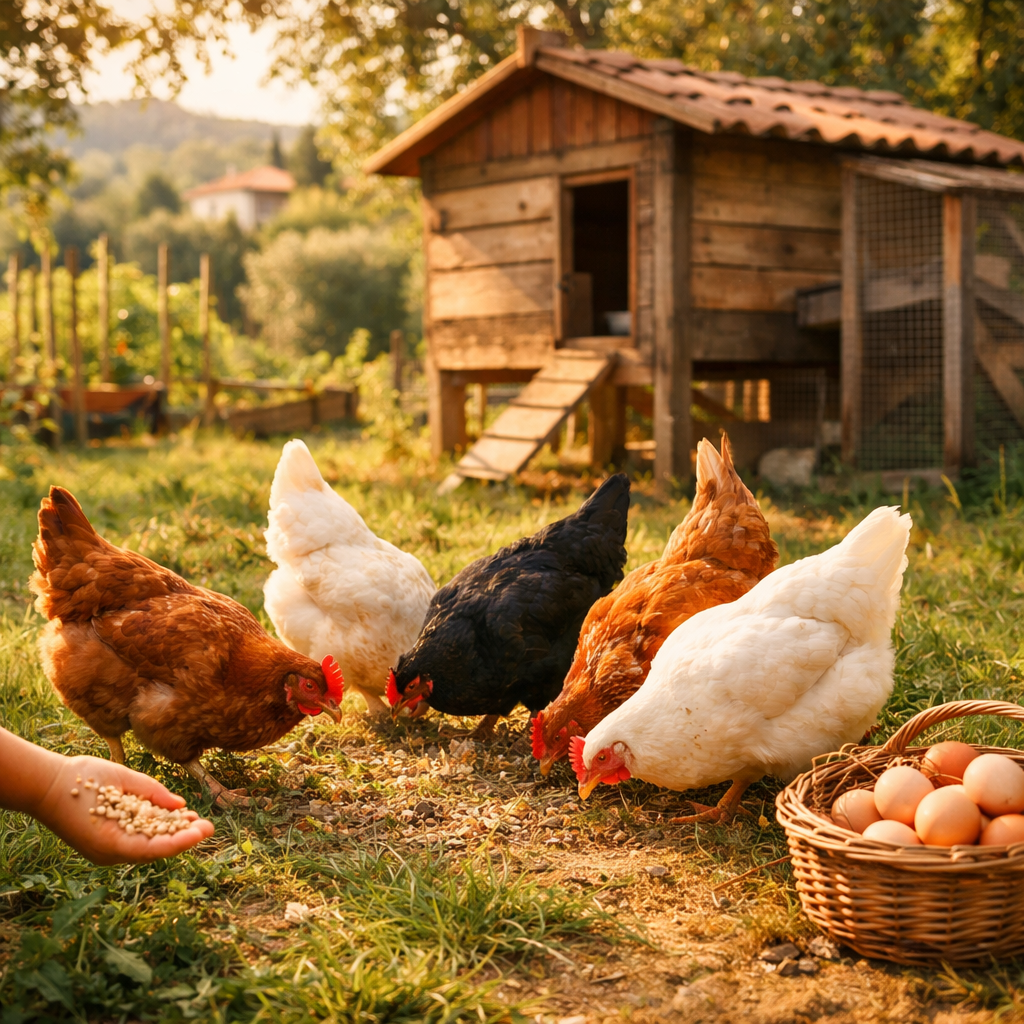 Piccolo pollaio familiare - mangimi biologici per piccoli allevatori MBio